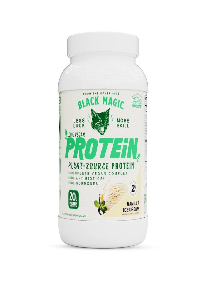 Black Magic Plant-Source 100% Vegan Protein - Keto, Low Sugar, Dairy Free Protein - Pre/Post Workout - Vanilla Ice Cream - 20g Protein - 2 LB - Image 1